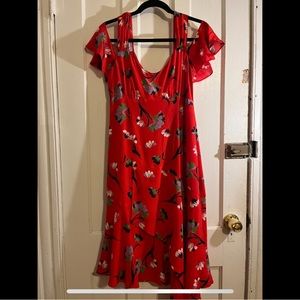 Silk off-the-shoulder dress